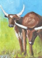 Longhorn Duo by Camilla Tracy
