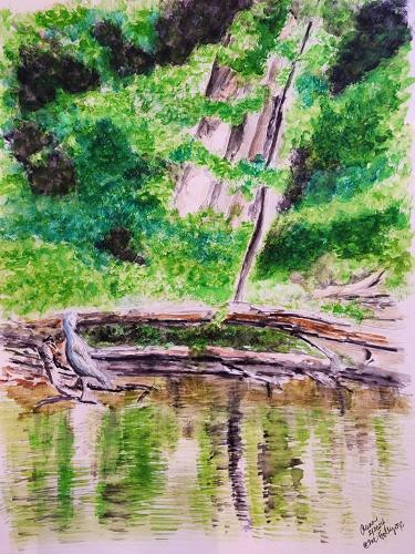 A Blue Heron Day by Anna Currie