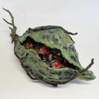 Primitive Crimson Seed Pod by Regina Bos